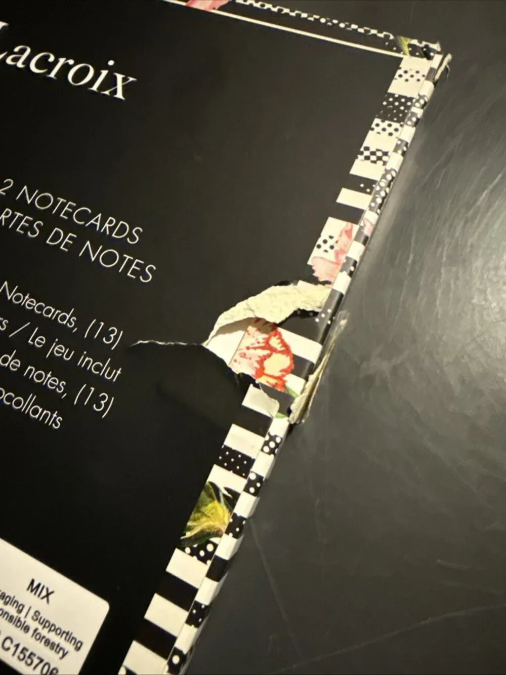 Christian Lacroix Thank you Stationary set 4x6 9 NOTECARDS 10 ENVELOPES LEFT